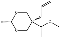 5α-Allyl-5β-(1-methoxyethyl)-2β-methyl-1,3-dioxane 结构式