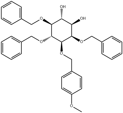 D-myo-Inositol, 3-O-(4-methoxyphenyl)methyl-2,4,5-tris-O-(phenylmethyl)- 结构式