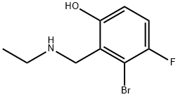 3-溴-2-((乙基氨基)甲基)-4-氟苯酚 结构式