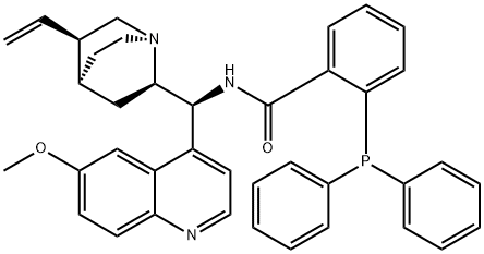 2-(二苯基膦基)-N-((R)-(6-甲氧基喹啉-4-基)((1S,2R,4S,5R)-5-乙烯基奎宁环-2-基)甲基)苯甲酰胺 结构式
