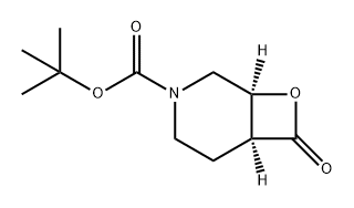 (1S,6S)-叔丁基7-氧-8-氧-3-氮杂双环[4.2.0]辛烷-3-羧酸酯 结构式