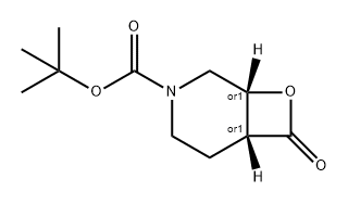 REL-(1R,6R)-7-氧代-8-氧代-3-氮杂双环[4.2.0]辛烷-3-羧酸叔丁酯 结构式