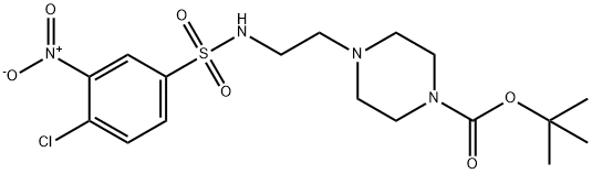 1-Piperazinecarboxylic acid, 4-[2-[[(4-chloro-3-nitrophenyl)sulfonyl]amino]ethyl]-, 1,1-dimethylethyl ester 结构式