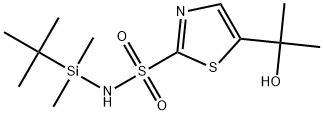 N-[(1,1-二甲基乙基)二甲基硅基]-5-(1-羟基-1-甲基乙基)-2-噻唑磺酰胺 结构式