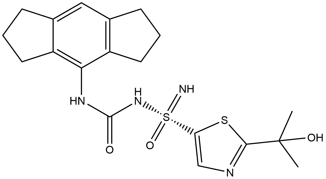 [S(R)]-N-[[(1,2,3,5,6,7-Hexahydro-s-indacen-4-yl)amino]carbonyl]-2-(1-hydroxy-1-methylethyl)-5-thiazolesulfonimidamide 结构式