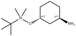 REL-(1R,3R)-3-((叔丁基二甲基甲硅烷基)氧基)环己胺 结构式