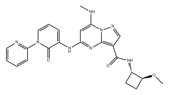 Pyrazolo[1,5-a]pyrimidine-3-carboxamide, N-[(1S,2S)-2-methoxycyclobutyl]-7-(methylamino)-5-[(2-oxo[1(2H),2'-bipyridin]-3-yl)amino]- 结构式