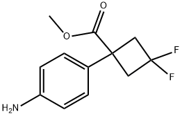 Cyclobutanecarboxylic acid, 1-(4-aminophenyl)-3,3-difluoro-, methyl ester 结构式