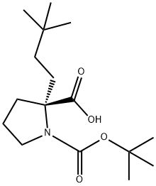 1,2-Pyrrolidinedicarboxylic acid, 2-(3,3-dimethylbutyl)-, 1-(1,1-dimethylethyl) ester, (2S)- 结构式