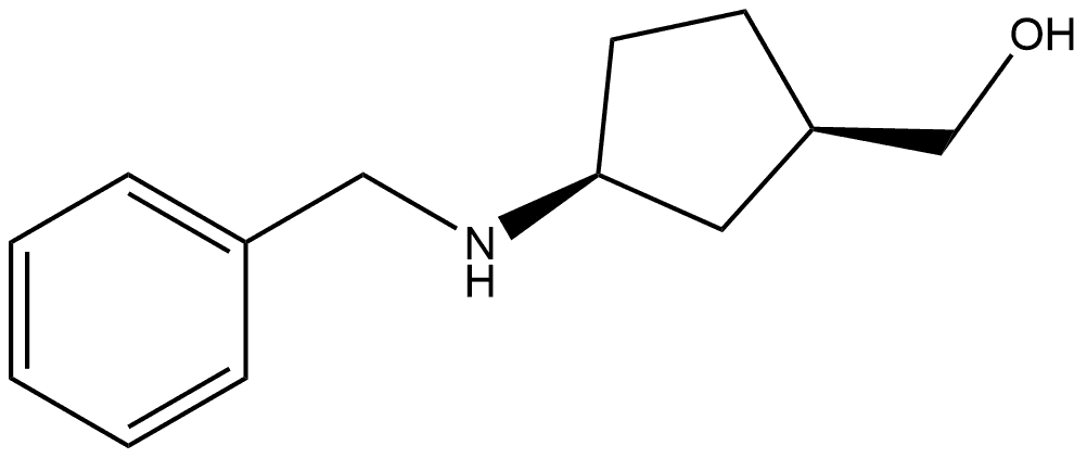 (1R,3S)-3-[(Phenylmethyl)amino]cyclopentanemethanol 结构式