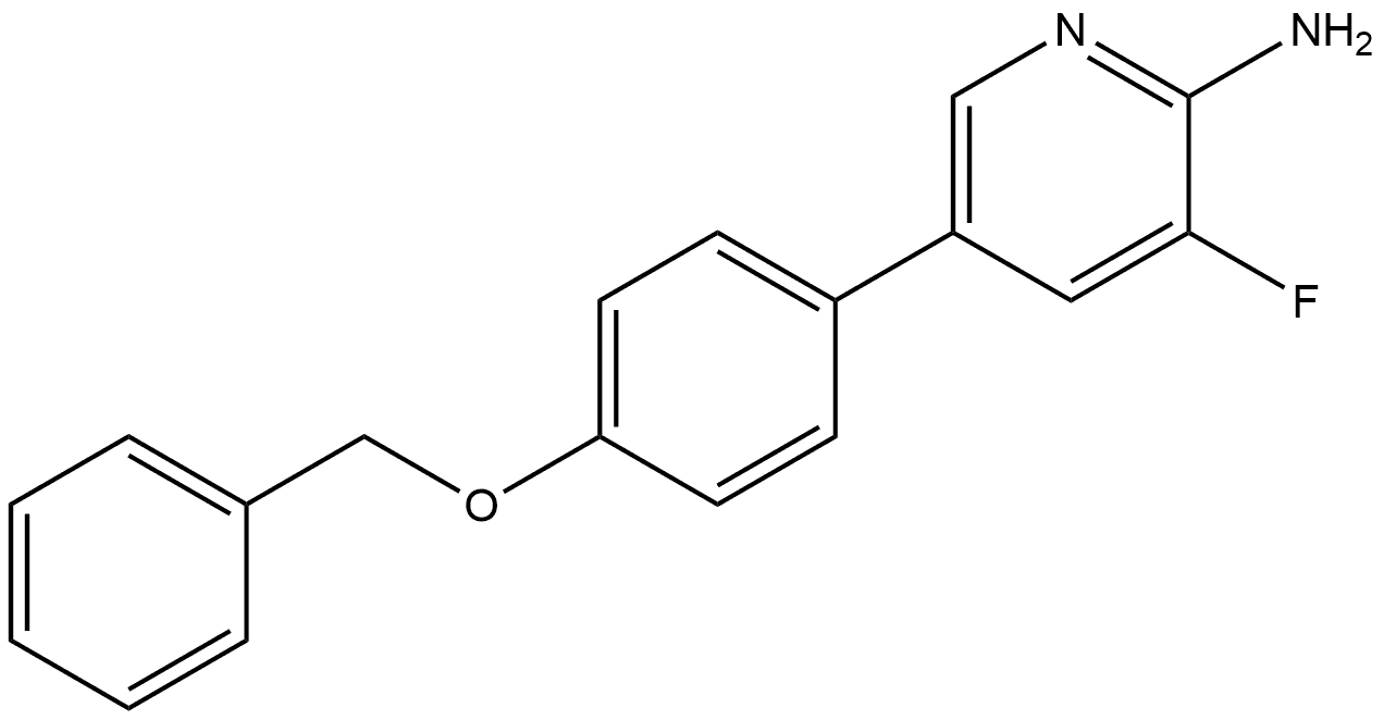 3-Fluoro-5-[4-(phenylmethoxy)phenyl]-2-pyridinamine 结构式