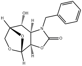 4,7-Epoxyoxepino4,3-doxazol-2(1H)-one, hexahydro-8-hydroxy-1-(phenylmethyl)-, (3aR,4R,7R,8R,8aR)- 结构式