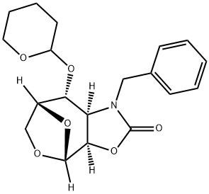 4,7-Epoxyoxepino4,3-doxazol-2(1H)-one, hexahydro-1-(phenylmethyl)-8-(tetrahydro-2H-pyran-2-yl)oxy-, (3aR,4R,7R,8R,8aR)- 结构式