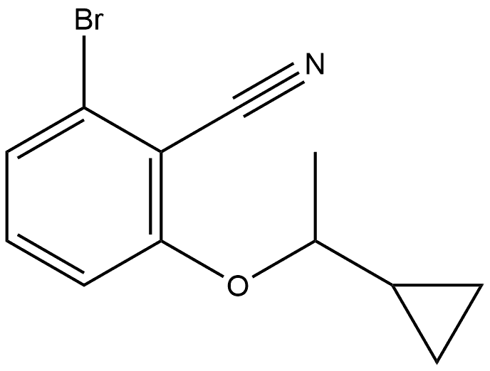 2-Bromo-6-(1-cyclopropylethoxy)benzonitrile 结构式