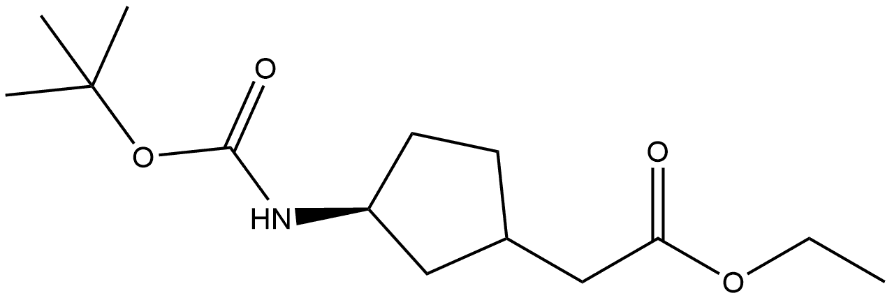 Ethyl (3S)-3-[[(1,1-dimethylethoxy) carbonyl]amino]cyclopentaneacetate 结构式