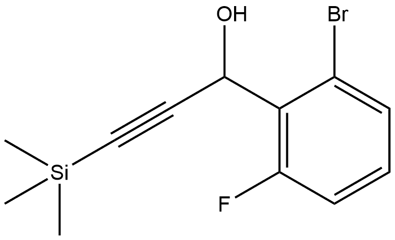 2-Bromo-6-fluoro-α-[2-(trimethylsilyl)ethynyl]benzenemethanol 结构式