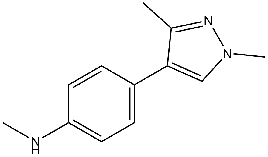 4-(1,3-Dimethyl-1H-pyrazol-4-yl)-N-methylbenzenamine 结构式