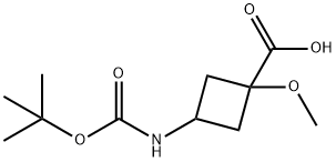 3-((叔丁氧基羰基)氨基)-1-甲氧基环丁烷甲酸 结构式