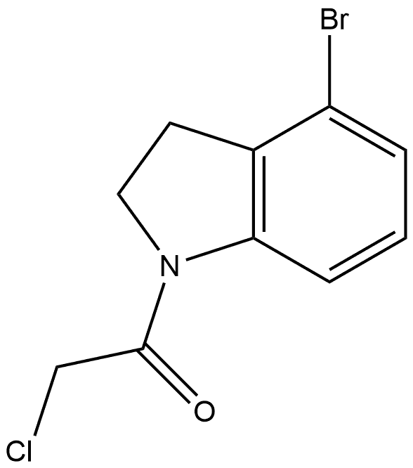 1-(4-Bromo-2,3-dihydro-1H-indol-1-yl)-2-chloroethanone 结构式