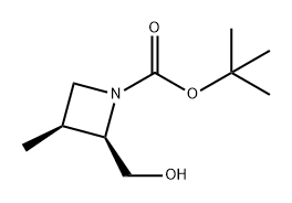 (2R,3S)-2-(羟甲基)-3-甲基氮杂环丁烷-1-羧酸叔丁酯 结构式