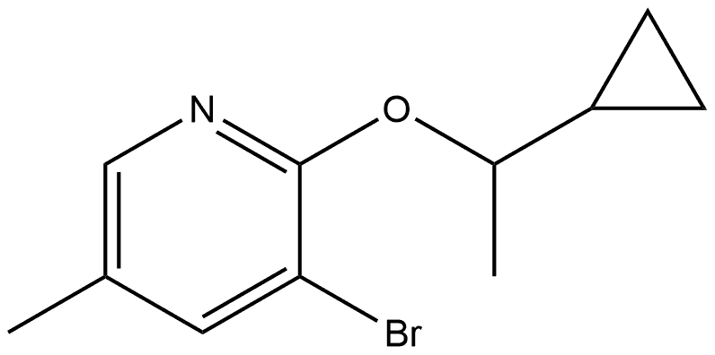 3-Bromo-2-(1-cyclopropylethoxy)-5-methylpyridine 结构式