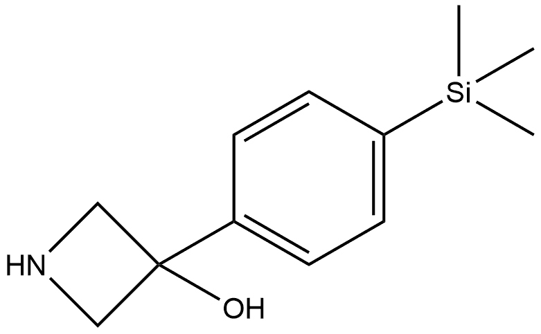 3-[4-(Trimethylsilyl)phenyl]-3-azetidinol 结构式