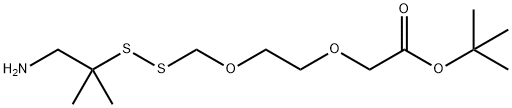 1,1-Dimethylethyl 2-[2-[[(2-amino-1,1-dimethylethyl)dithio]methoxy]ethoxy]acetate 结构式