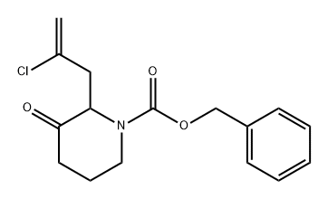 1-Piperidinecarboxylic acid, 2-(2-chloro-2-propen-1-yl)-3-oxo-, phenylmethyl ester 结构式