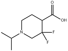 4-Piperidinecarboxylic acid, 3,3-difluoro-1-(1-methylethyl)- 结构式