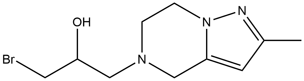 1-bromo-3-{2-methyl-4H,5H,6H,7H-pyrazolo[1,5-a]pyrazin-5-yl}propan-2-ol 结构式