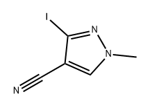 1H-Pyrazole-4-carbonitrile, 3-iodo-1-methyl- 结构式