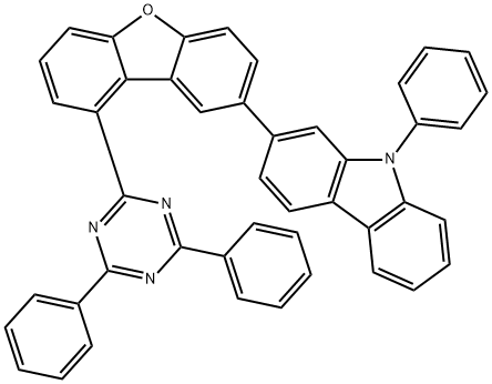 9H-Carbazole, 2-[9-(4,6-diphenyl-1,3,5-triazin-2-yl)-2-dibenzofuranyl]-9-phenyl- 结构式