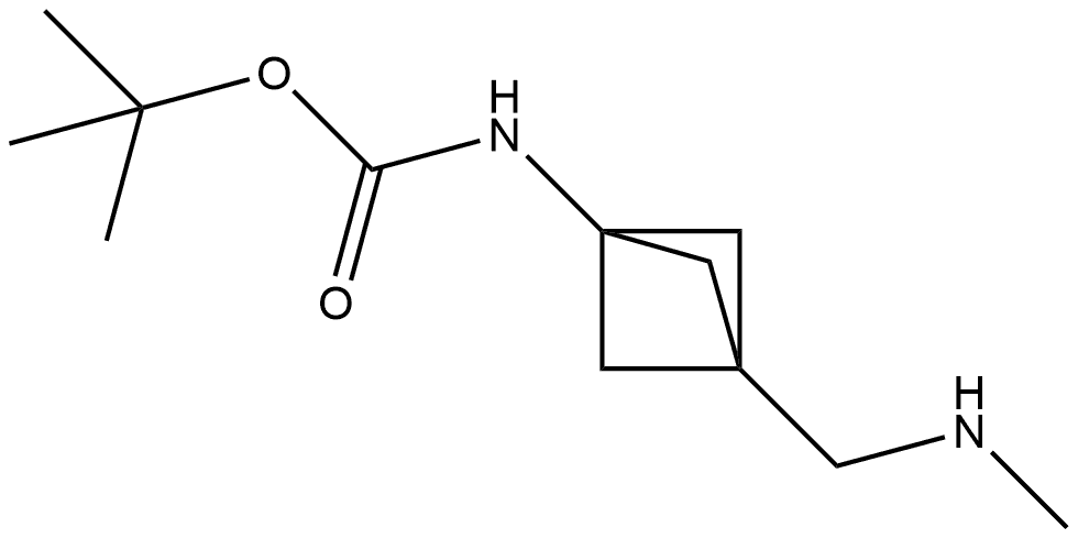tert-butyl(3-((methylamino)methyl)bicyclo[1.1.1]pentan-1-yl)carbamate 结构式