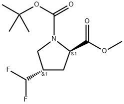 1-(叔丁基)2-甲基(2R,4S)-4-(二氟甲基)吡咯烷-1,2-二羧酸 结构式