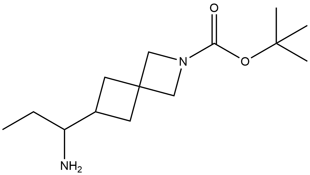 TERT-BUTYL 6-(1-AMINOPROPYL)-2-AZASPIRO[3.3]HEPTANE-2-CARBOXYLATE 结构式