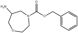 benzyl 6-amino-1,4-oxazepane-4-carboxylate 结构式