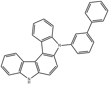 5-[1,1'-联苯]-3-基-5,8-吲哚并[2,3-C]咔唑 结构式