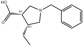 REL-(3R,4S)-4-乙基-1-(苯基甲基)-3-吡咯烷羧酸 结构式