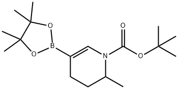 叔-丁基 2-甲基-5-(4,4,5,5-四甲基-1,3,2-二噁硼戊环-2-基)-1,2,3,4-四氢吡啶-1-甲酸基酯 结构式