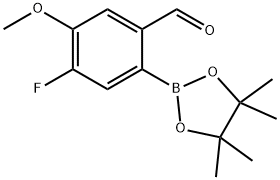 4-氟-5-甲氧基-2-(4,4,5,5-四甲基-1,3,2-二氧硼烷-2-基)苯甲醛 结构式