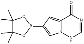 6-(四甲基-1,3,2-二氧硼杂环戊烷-2-基)-3H,4H-吡咯并[2,1-F][1,2,4]三嗪-4-酮 结构式