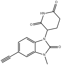 3-(5-乙炔基-3-甲基-2-氧代-2,3-二氢1H-苯并[D]咪唑-1-基)哌啶-2,6-二酮 结构式