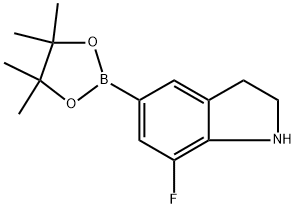 7-氟-5-(4,4,5,5-四甲基-1,3,2-二氧杂硼烷-2-基)吲哚 结构式