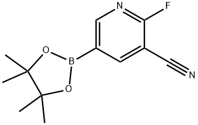 3-Pyridinecarbonitrile, 2-fluoro-5-(4,4,5,5-tetramethyl-1,3,2-dioxaborolan-2-yl)- 结构式