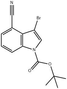 1-BOC-3-溴-4-氰基吲哚 结构式