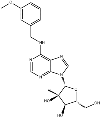 N6-(3-Methoxybenzyl)-2'-C-methyl adenosine 结构式