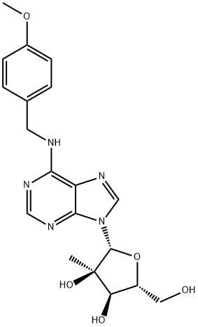 N6-(4-Methoxybenzyl)-2'-C-methyl adenosine 结构式