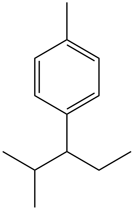 1-(1-Ethyl-2-methylpropyl)-4-methylbenzene 结构式