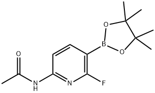 N-(6-氟-5-(4,4,5,5-四甲基-1,3,2-二氧杂硼烷-2-基)吡啶-2-基乙酰胺 结构式