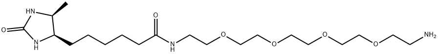 4-Imidazolidinehexanamide, N-(14-amino-3,6,9,12-tetraoxatetradec-1-yl)-5-methyl-2-oxo-, (4R,5S)- 结构式